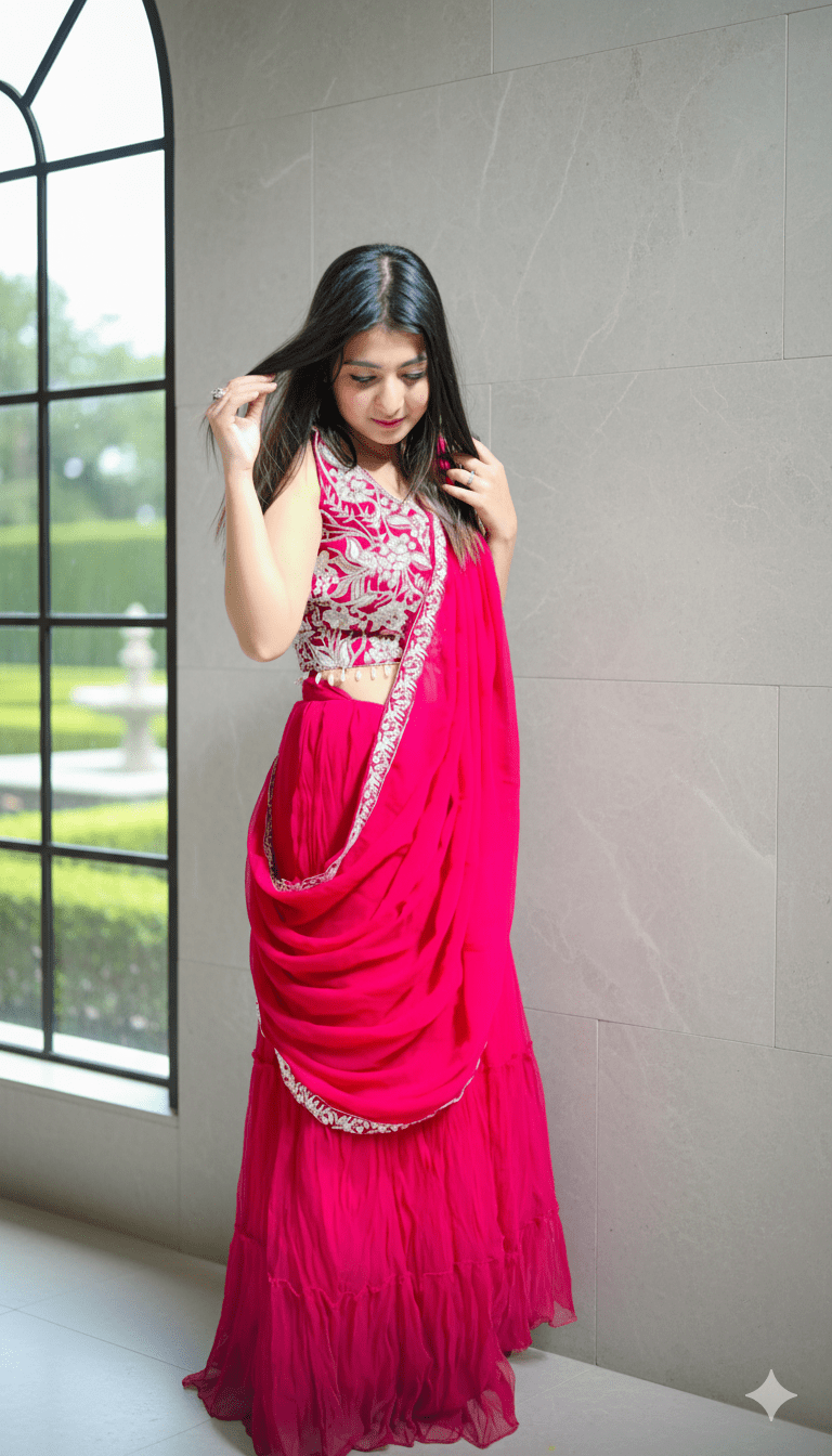 SareeLehenga Glam Set