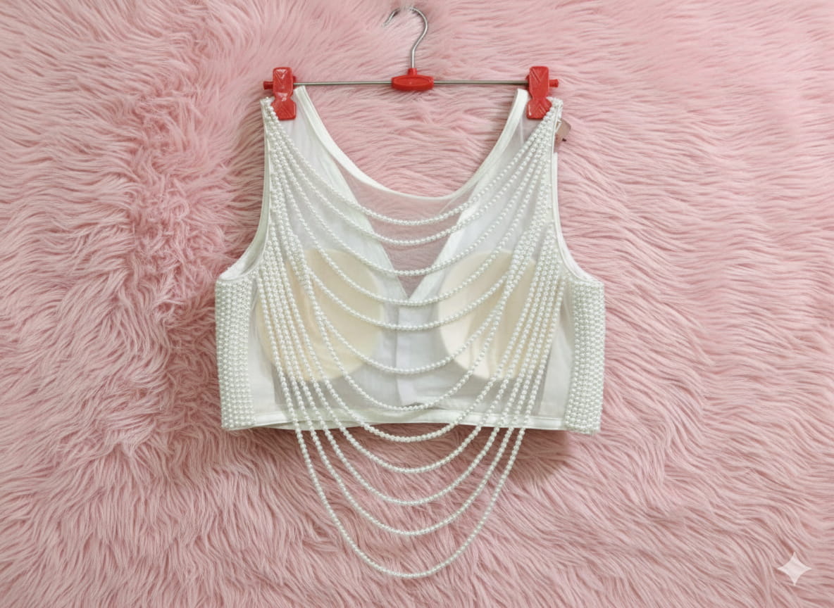 Designer Pearl Party Wear Blouse 