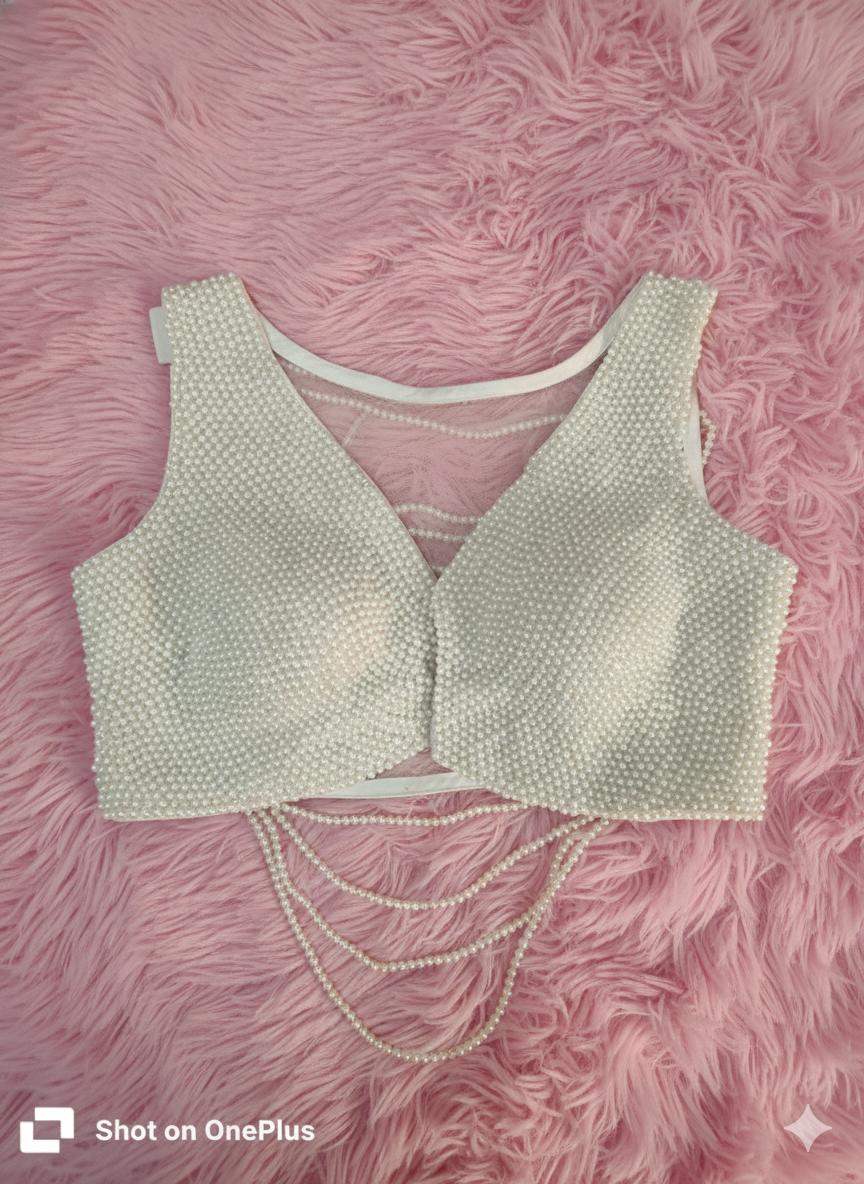 Designer Pearl Party Wear Blouse 