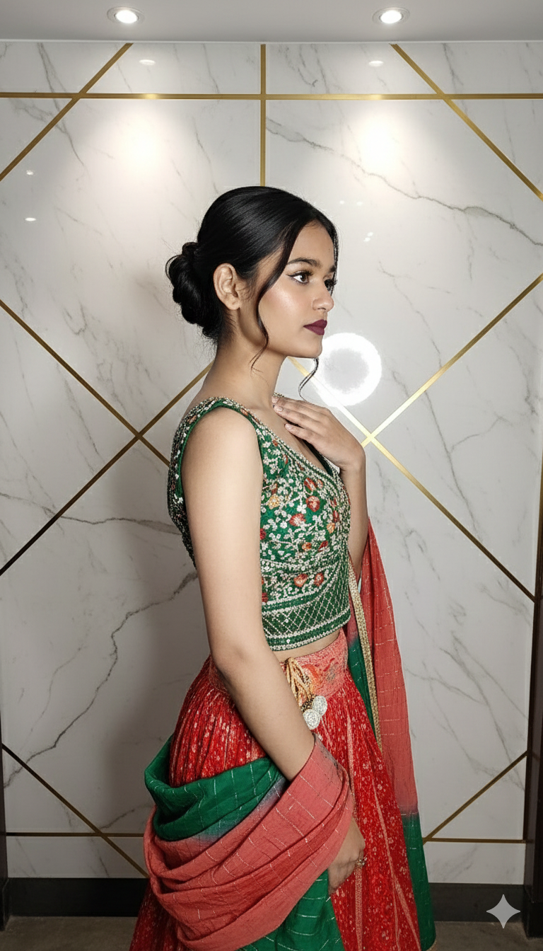 Designer party wear lehenga choli Jaipuri style 