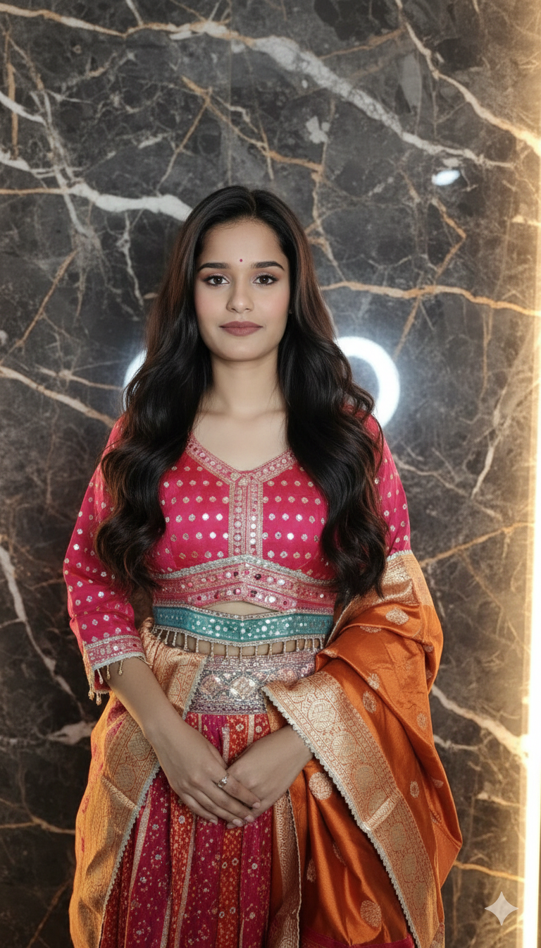 Designer party wear lehenga choli Jaipuri style 