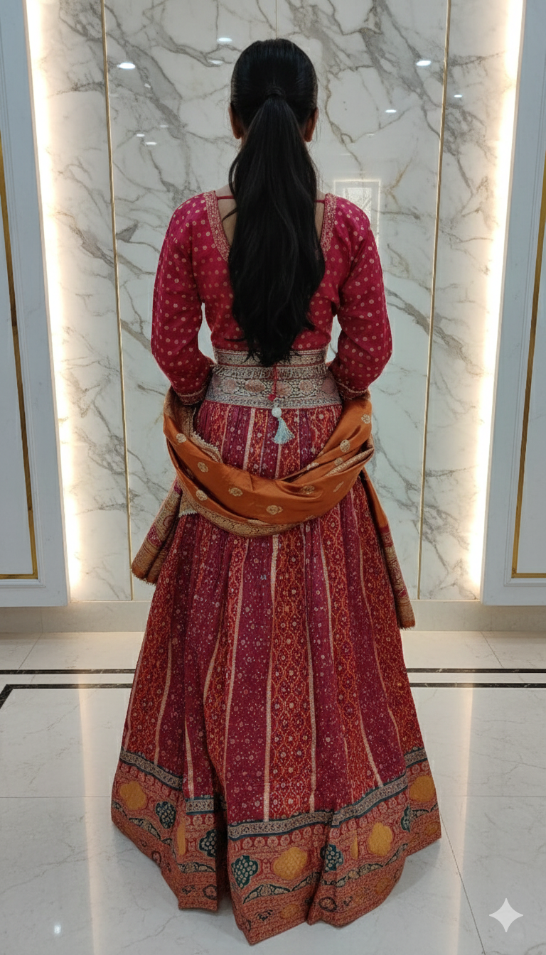 Designer party wear lehenga choli Jaipuri style 