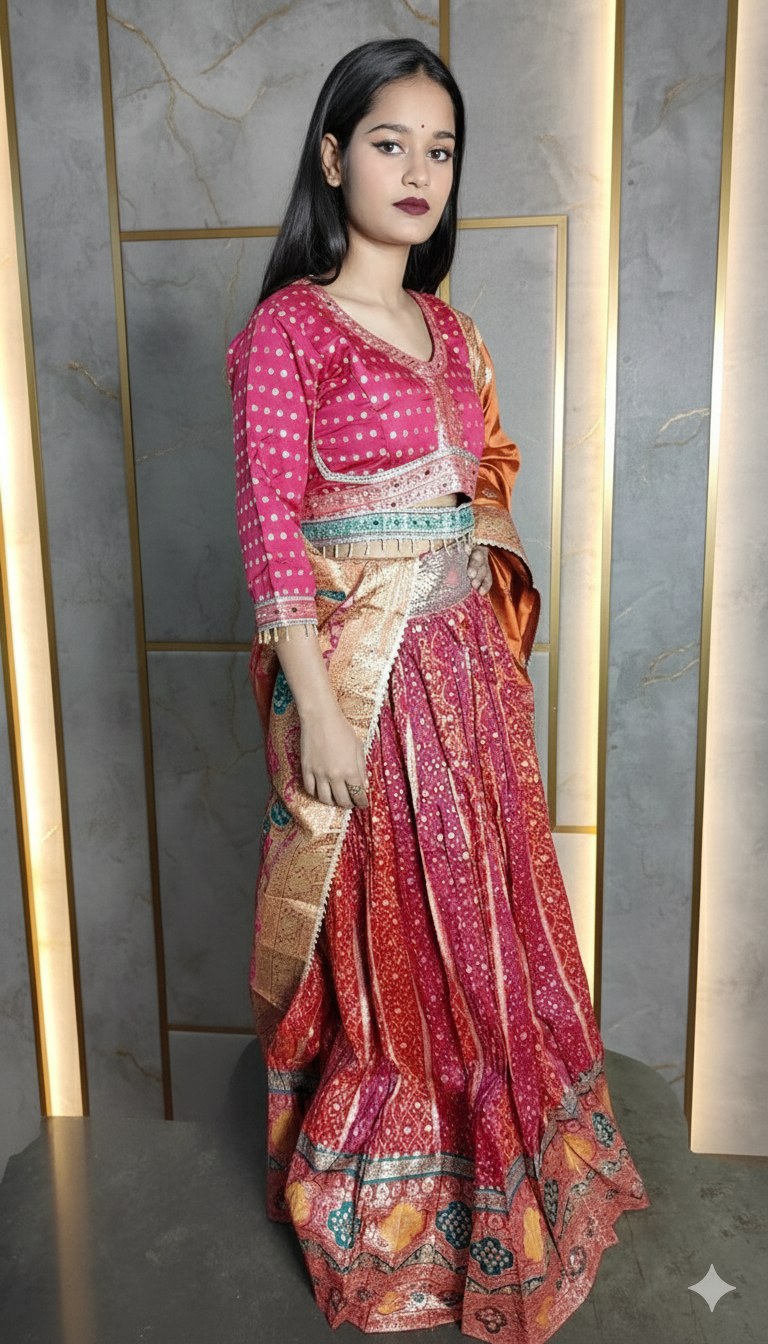 Designer party wear lehenga choli Jaipuri style 