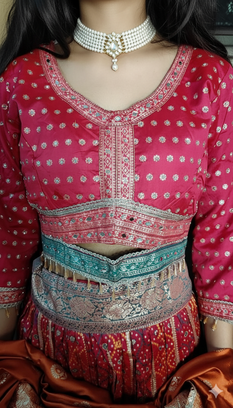 Designer party wear lehenga choli Jaipuri style 