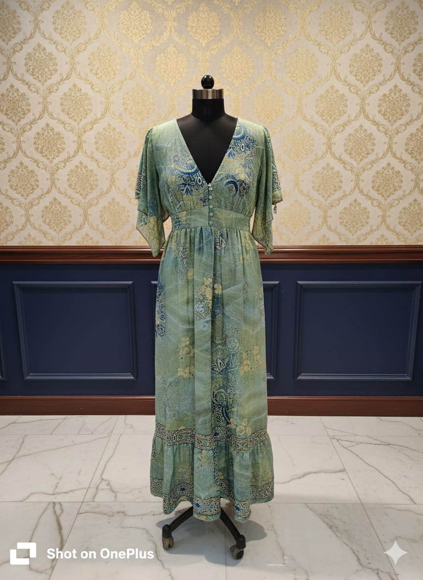 Fabric soft polister girls and women long frock