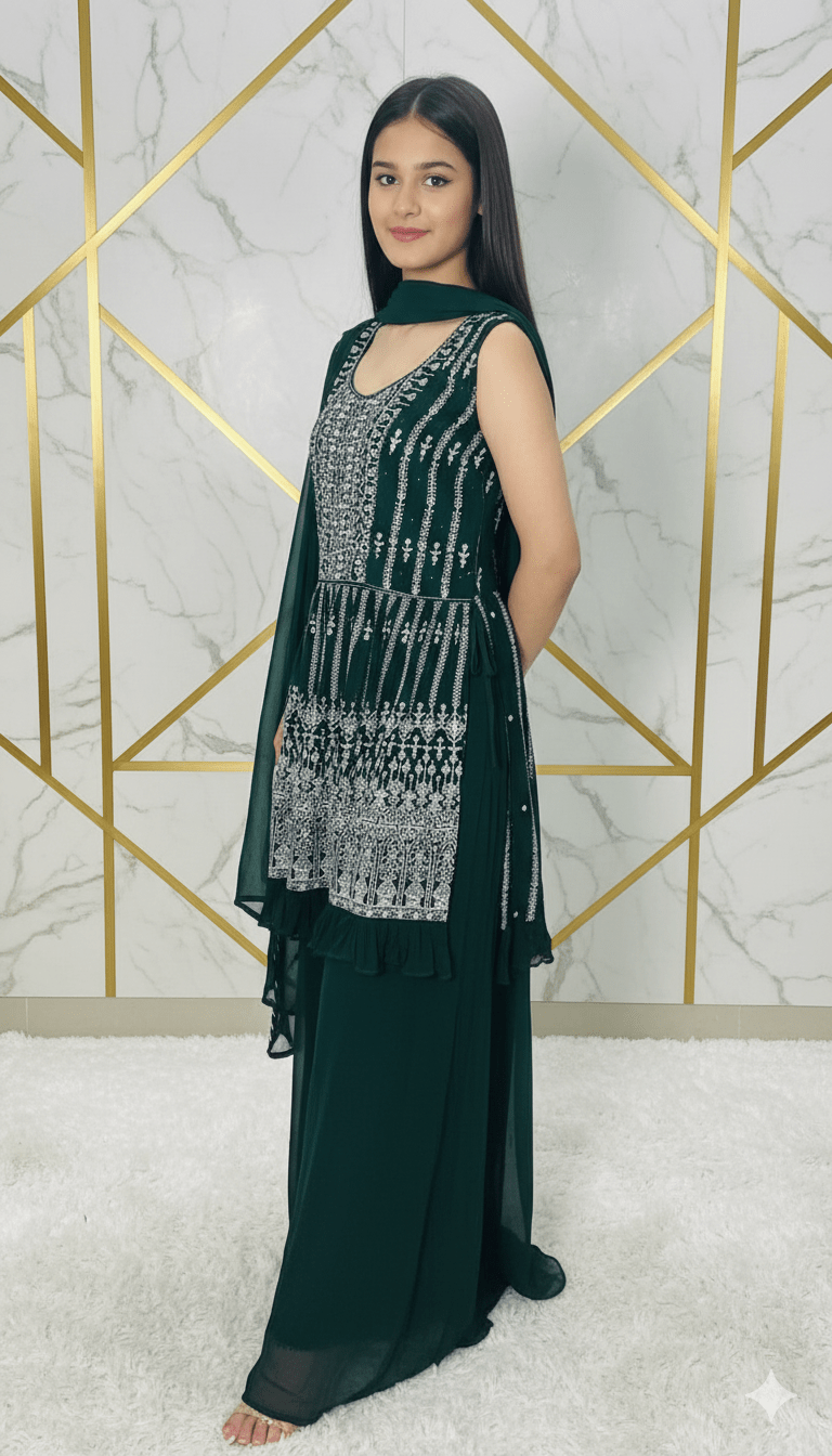 Serene Glow Georgette Sharara Suit