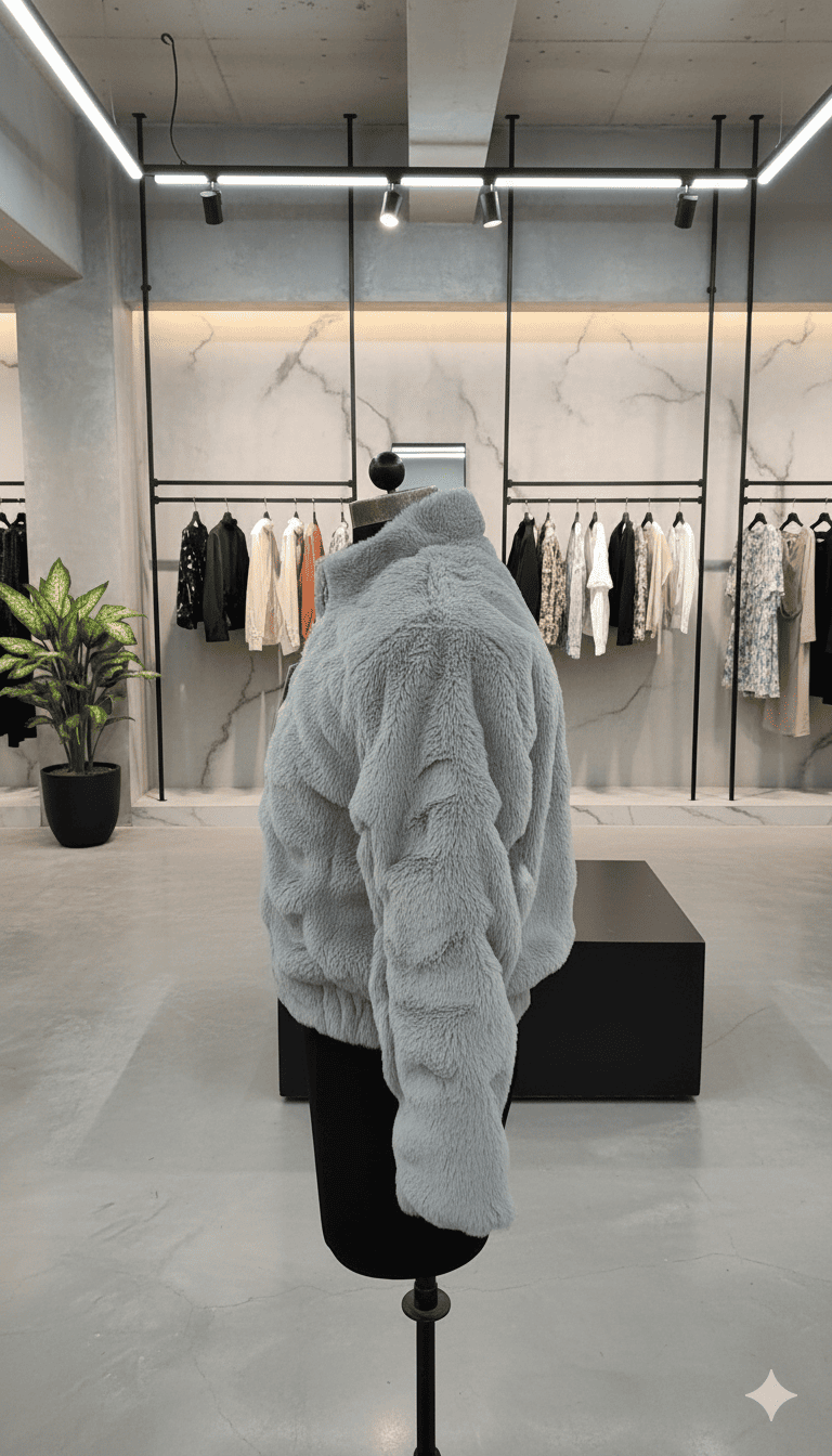 Girls Faux Fur Grey Jacket