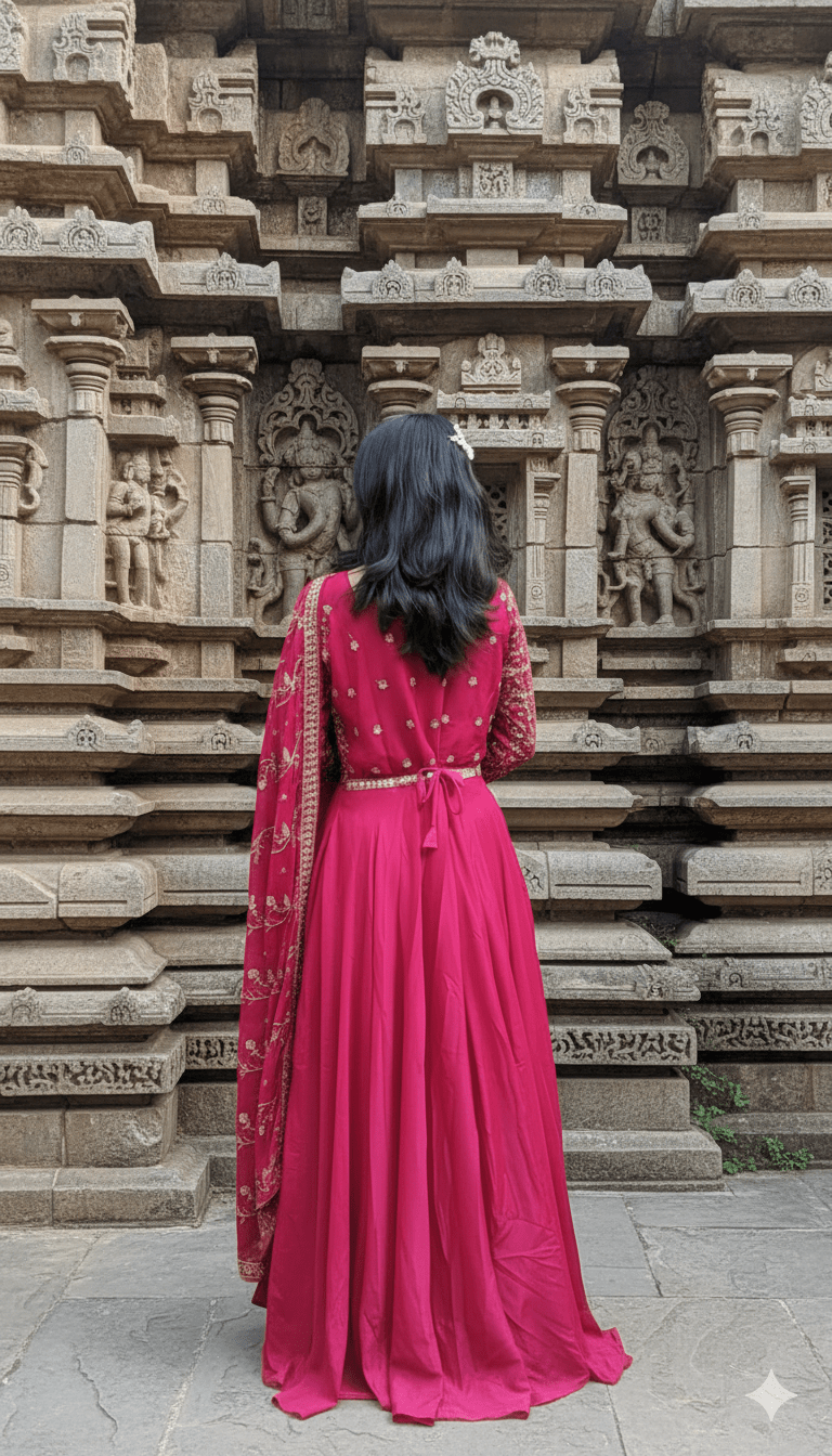 Women Georgette Embroidered Frock Suit