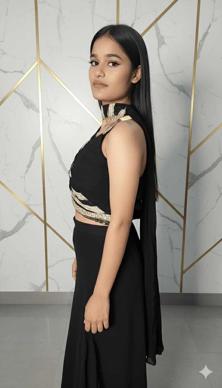 Crop Top with Sharara