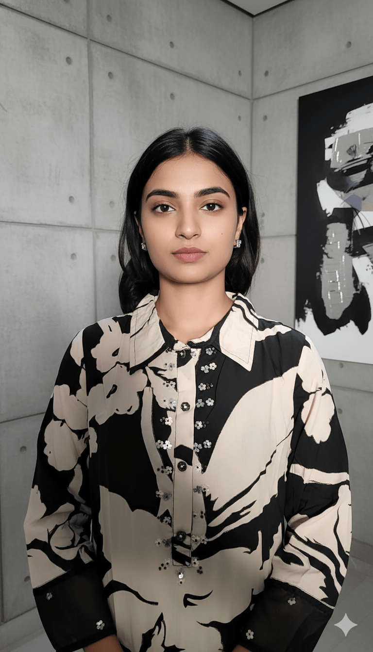 Women Black White Rayon Suit Set