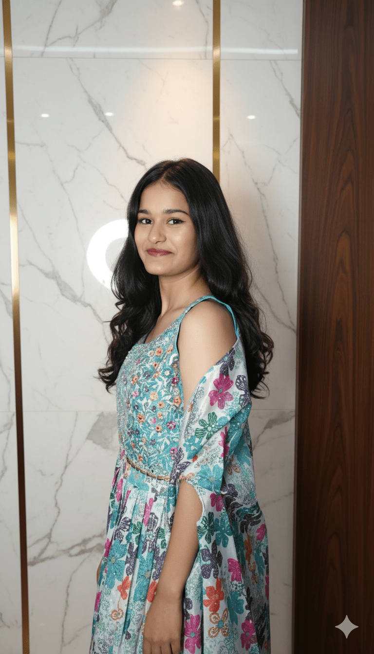 Grace Bloom Georgette Crop Top with Sharara