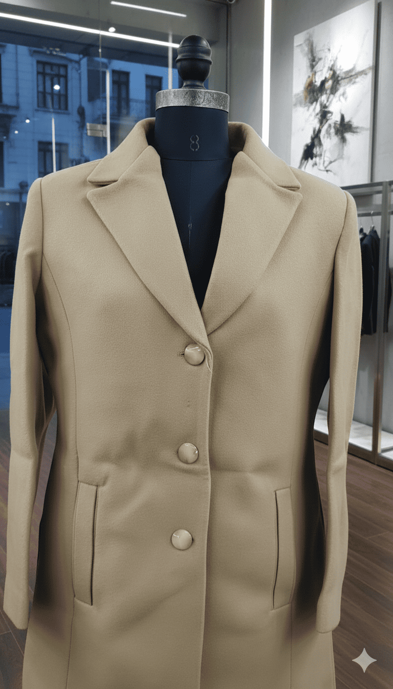 Girls Long Coat Beige