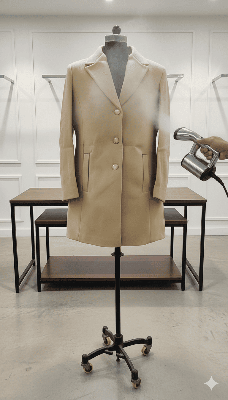 Girls Long Coat Beige