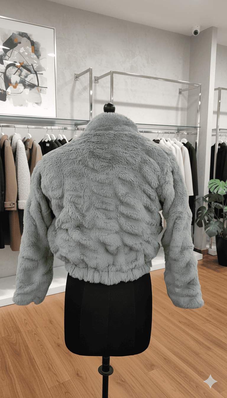 Girls Faux Fur Grey Jacket