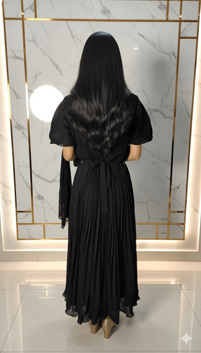 Girls Long Frock Black