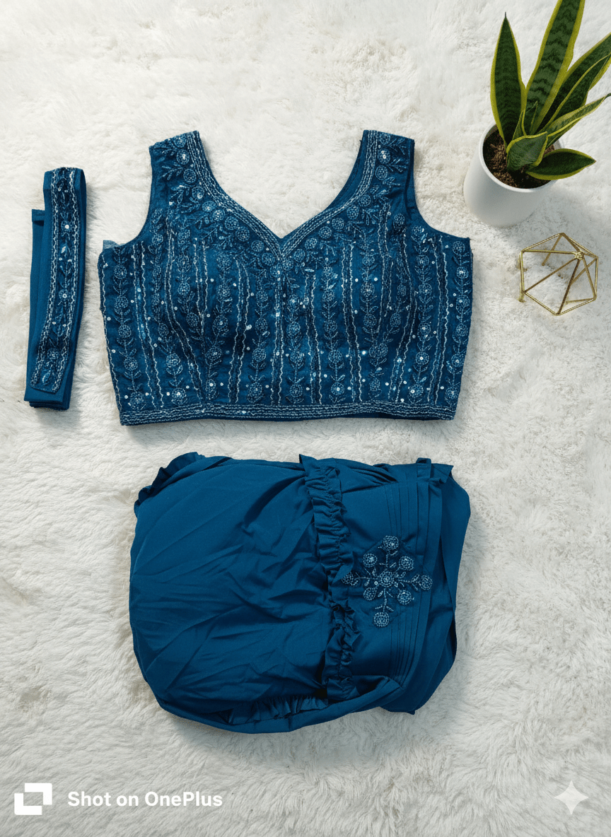 Sparkle Charm Ready-to-Wear Party Saree