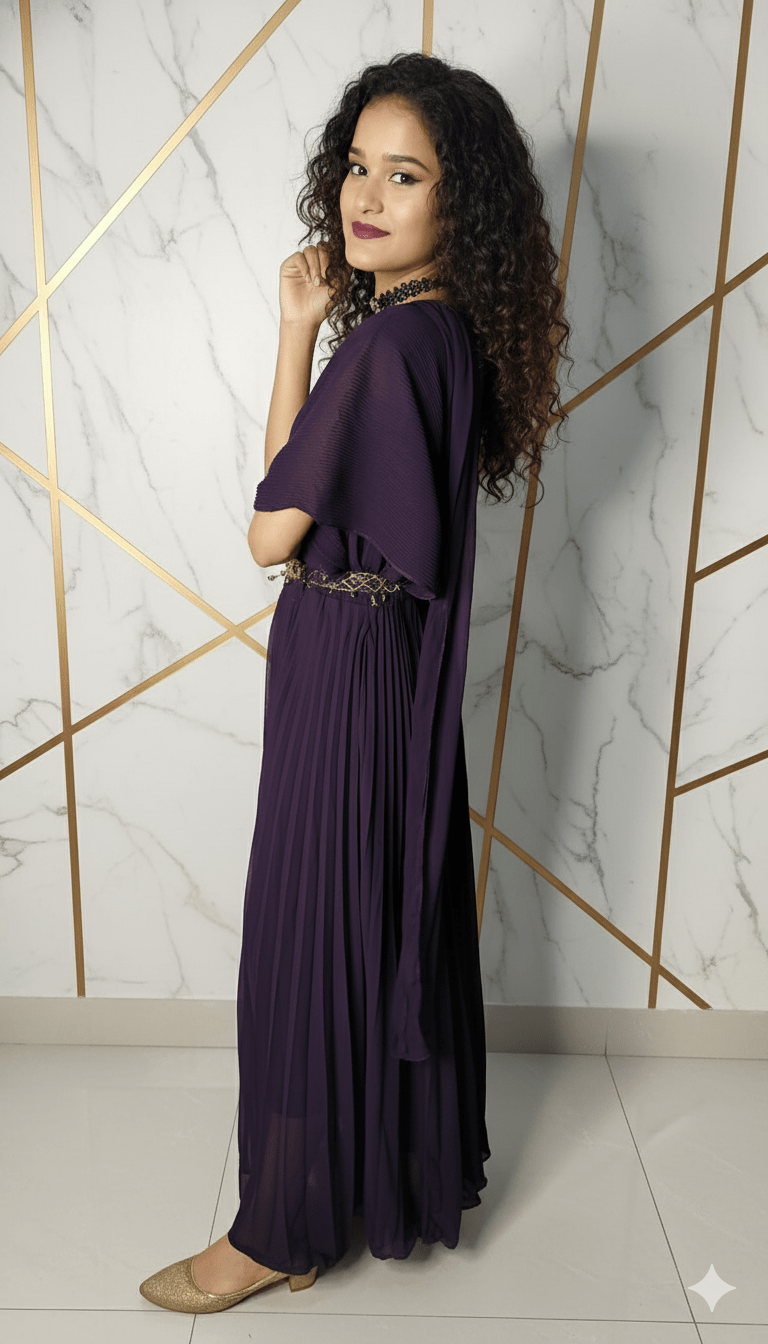 Girls Long Frock Purple