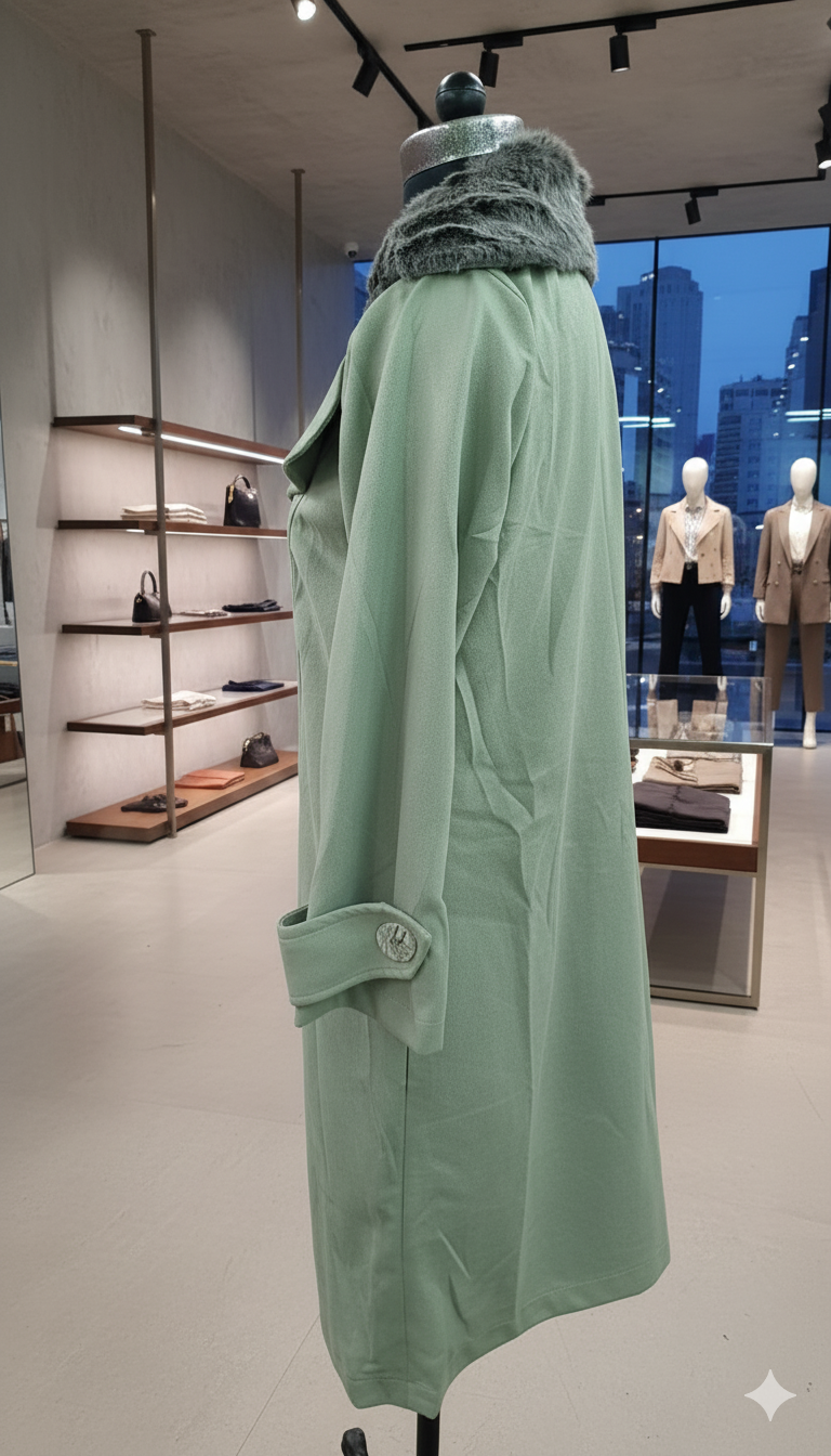 Girls Fur Collar Rose Pink 