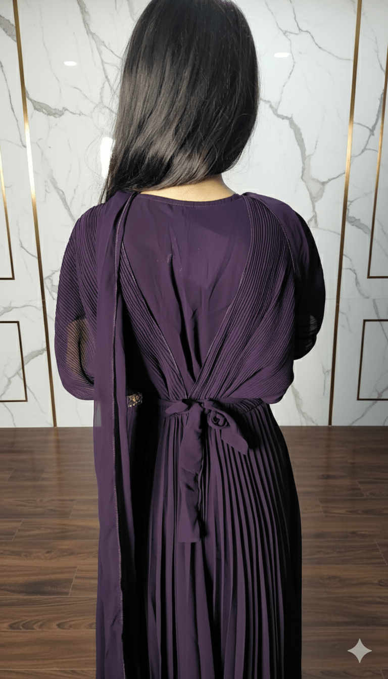 Girls Long Frock Purple