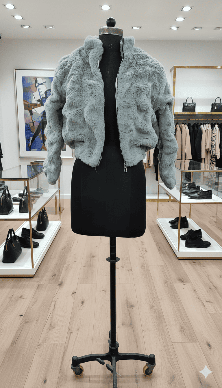 Girls Faux Fur Grey Jacket