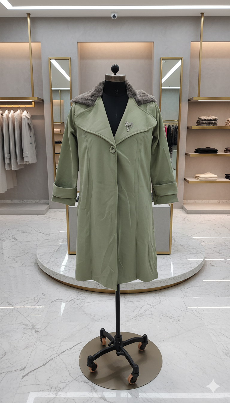 Girls Fur Collar Rose Pink 