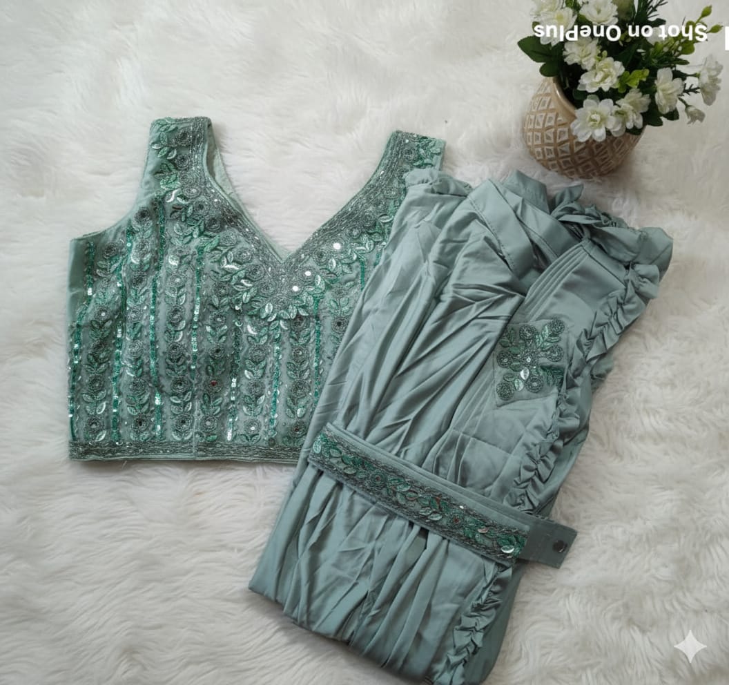 Sparkle Charm Ready-to-Wear Party Saree