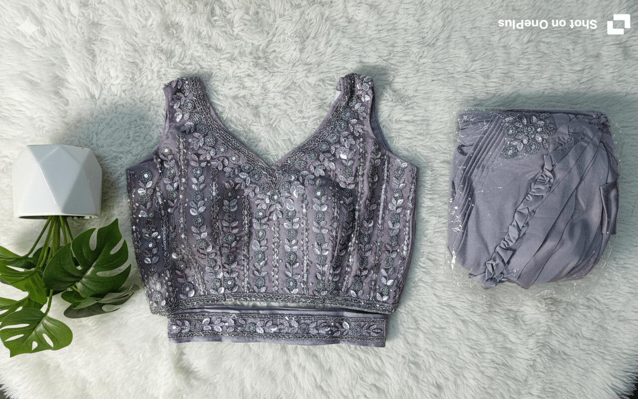 Sparkle Charm Ready-to-Wear Party Saree