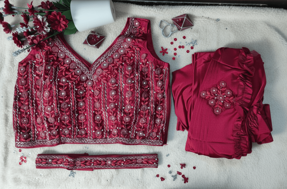 Sparkle Charm Ready-to-Wear Party Saree